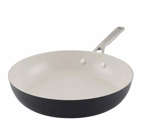 12.25" Hard Anodized Ceramic Nonstick Frying Pan Matte Black (See Description)