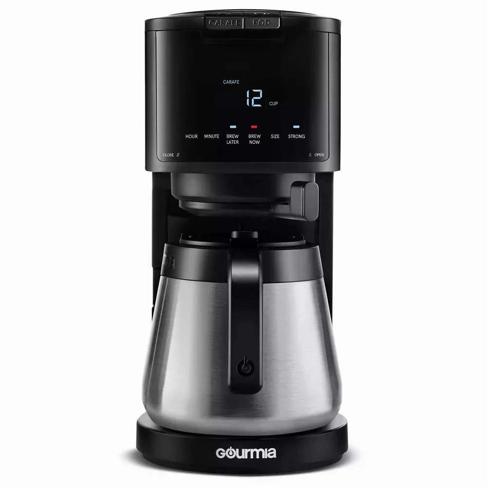12 Cup Drip Coffee Maker with Thermal Carafe Black: Stainless Steel
