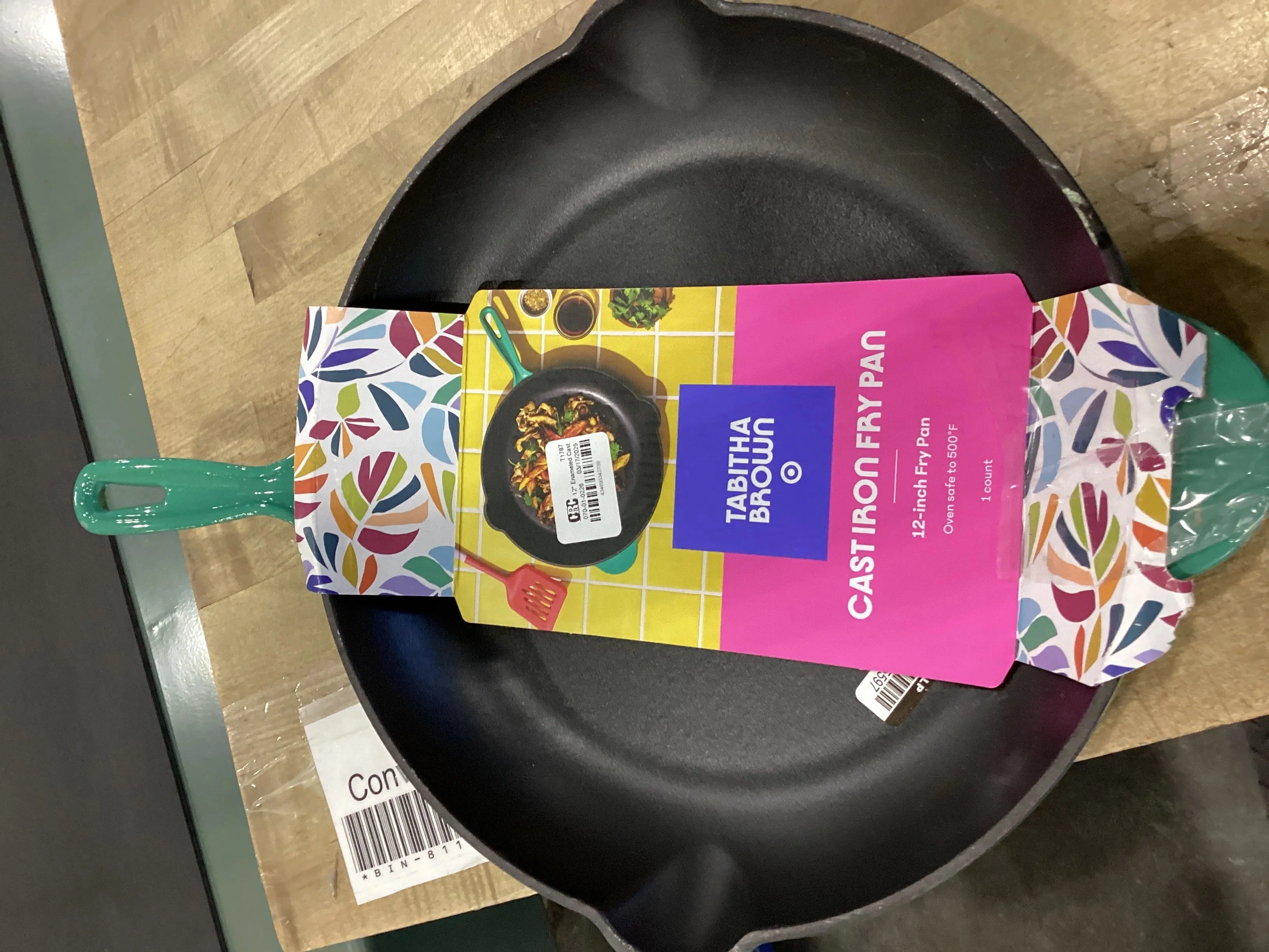 12" Enameled Cast Iron Fry Pan Green
