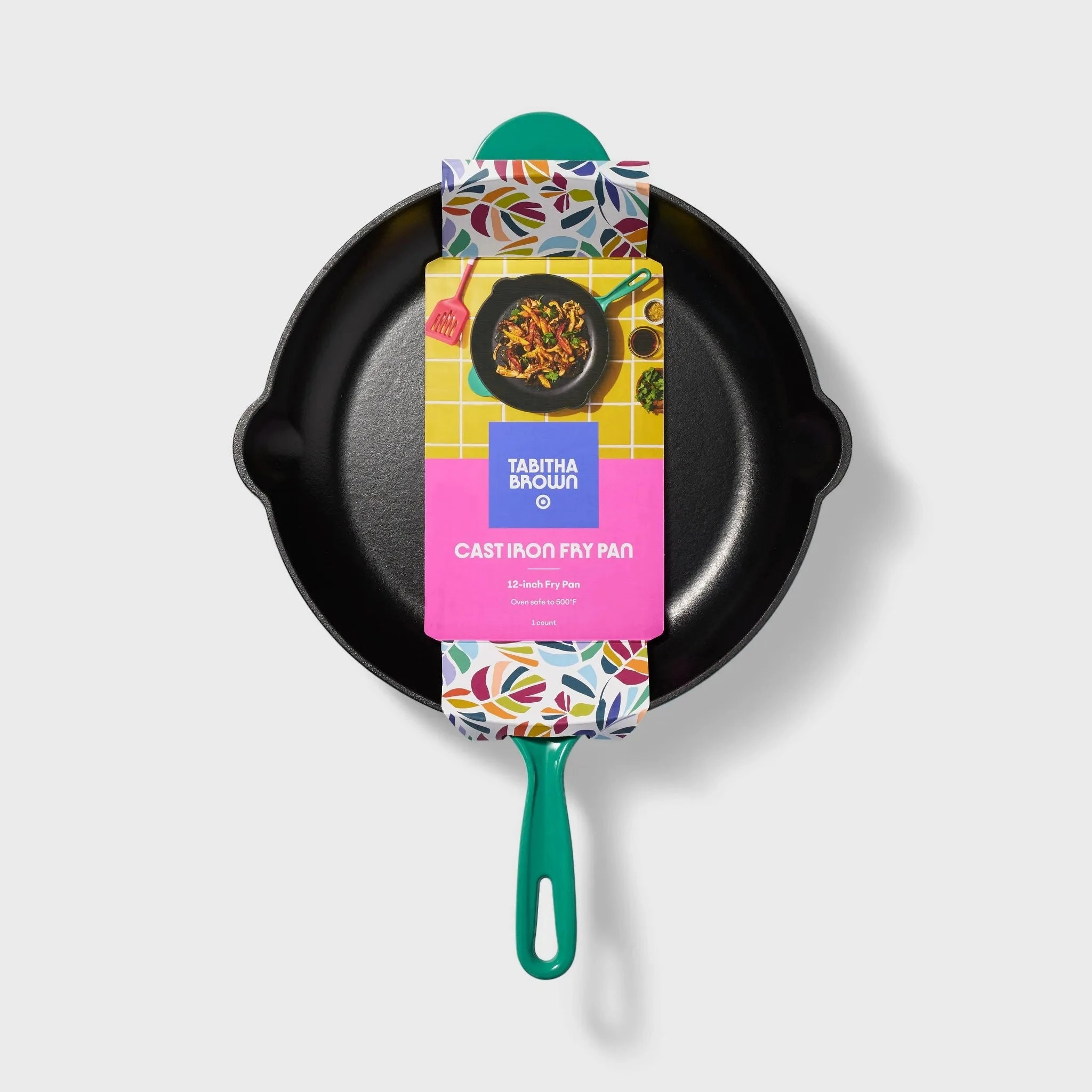 12" Enameled Cast Iron Fry Pan Green