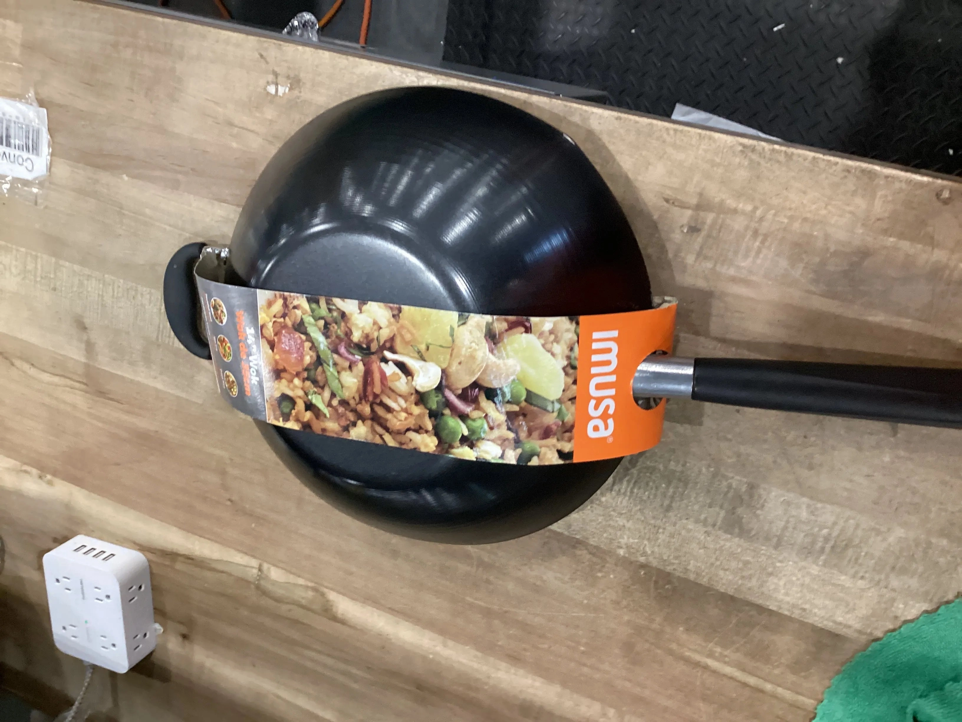 14" Nonstick Carbon Steel Coated Wok with Bakelite Handle