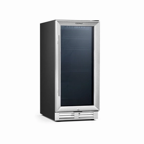 15 Inch Built-in Freestanding Beverage Cooler/Refrigerator with Adjustable Temperature and Shelf