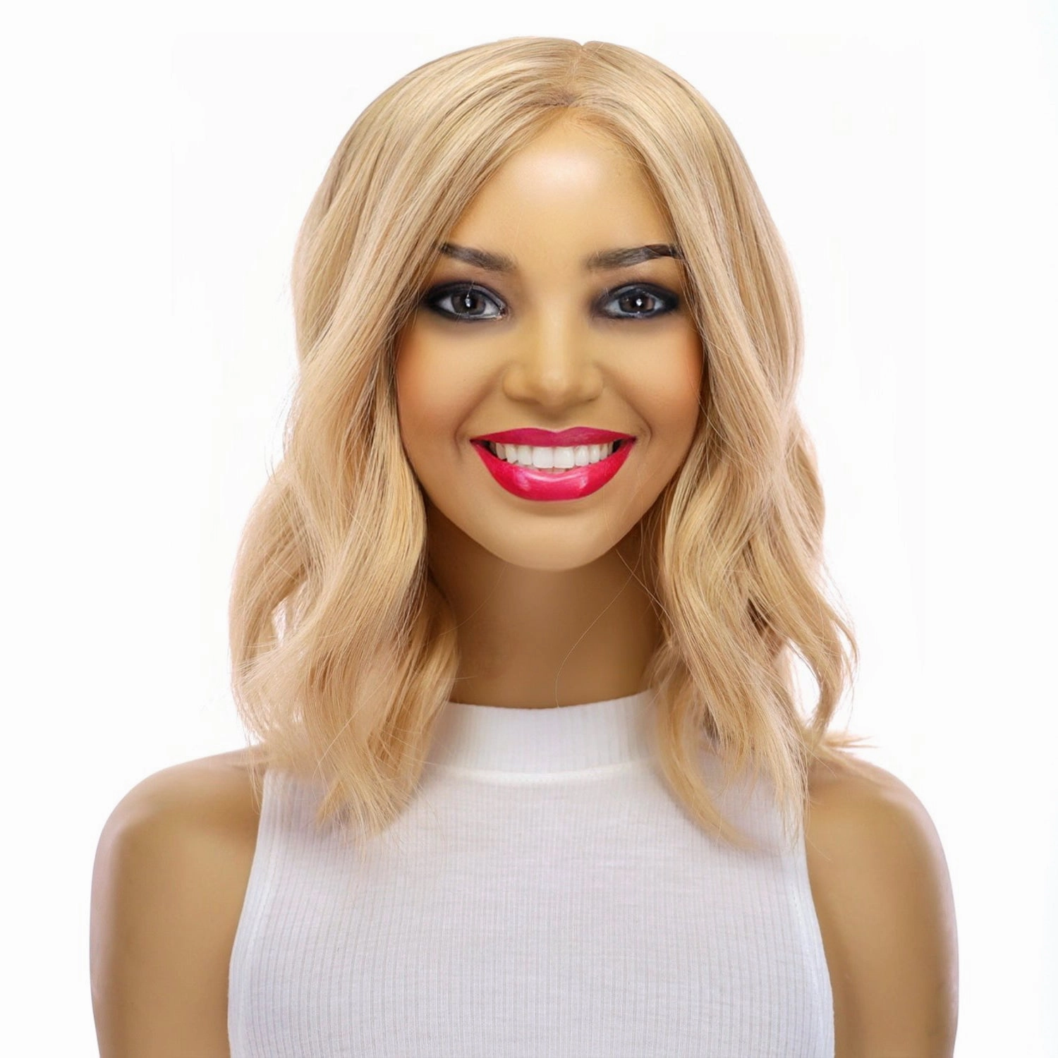 16" Princess Silk Top Wig Golden Blonde w/ No Rooting