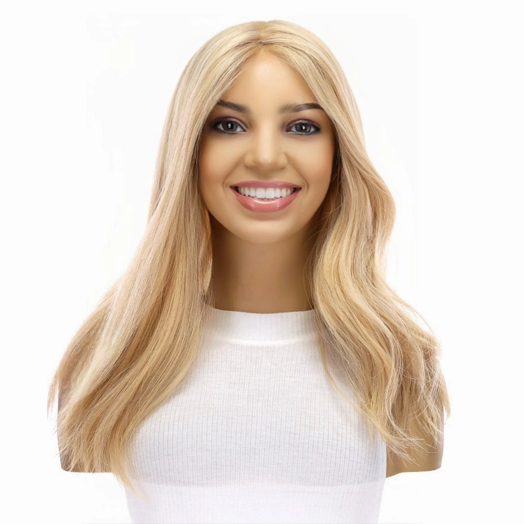18" Princess Silk Top Wig Golden Blonde No Root
