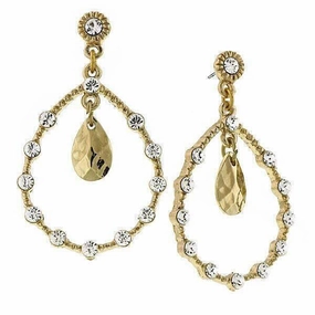 1928 Jewelry Golden Glitz Crystal Faceted Teardrop Earrings