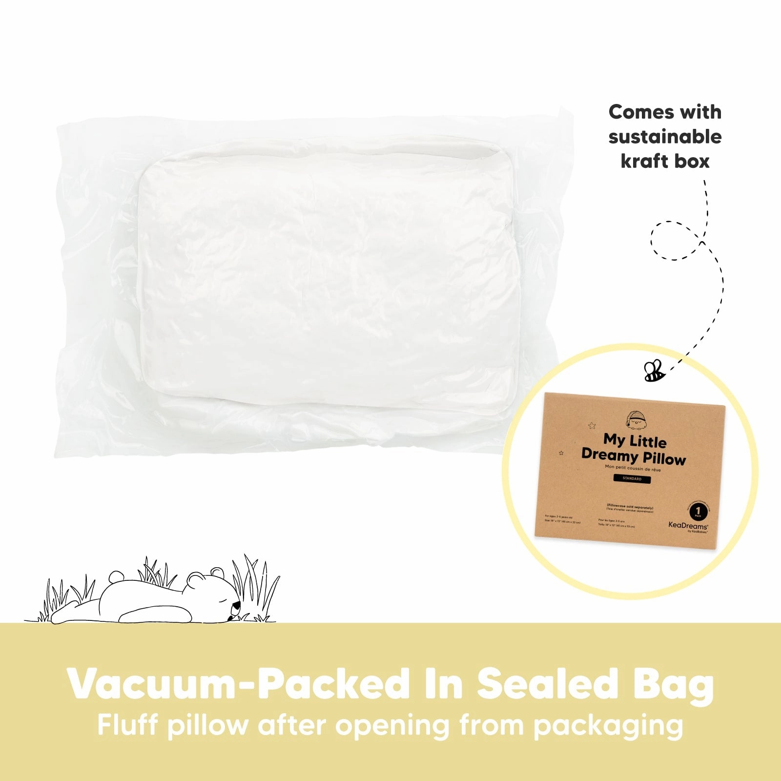 1-Pack Toddler Pillow (Soft White)