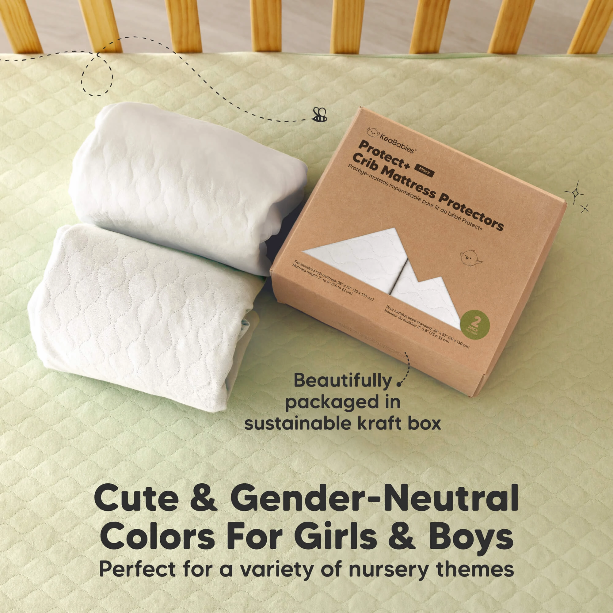 2-Pack Mavy Protect  Waterproof Crib Mattress Protector