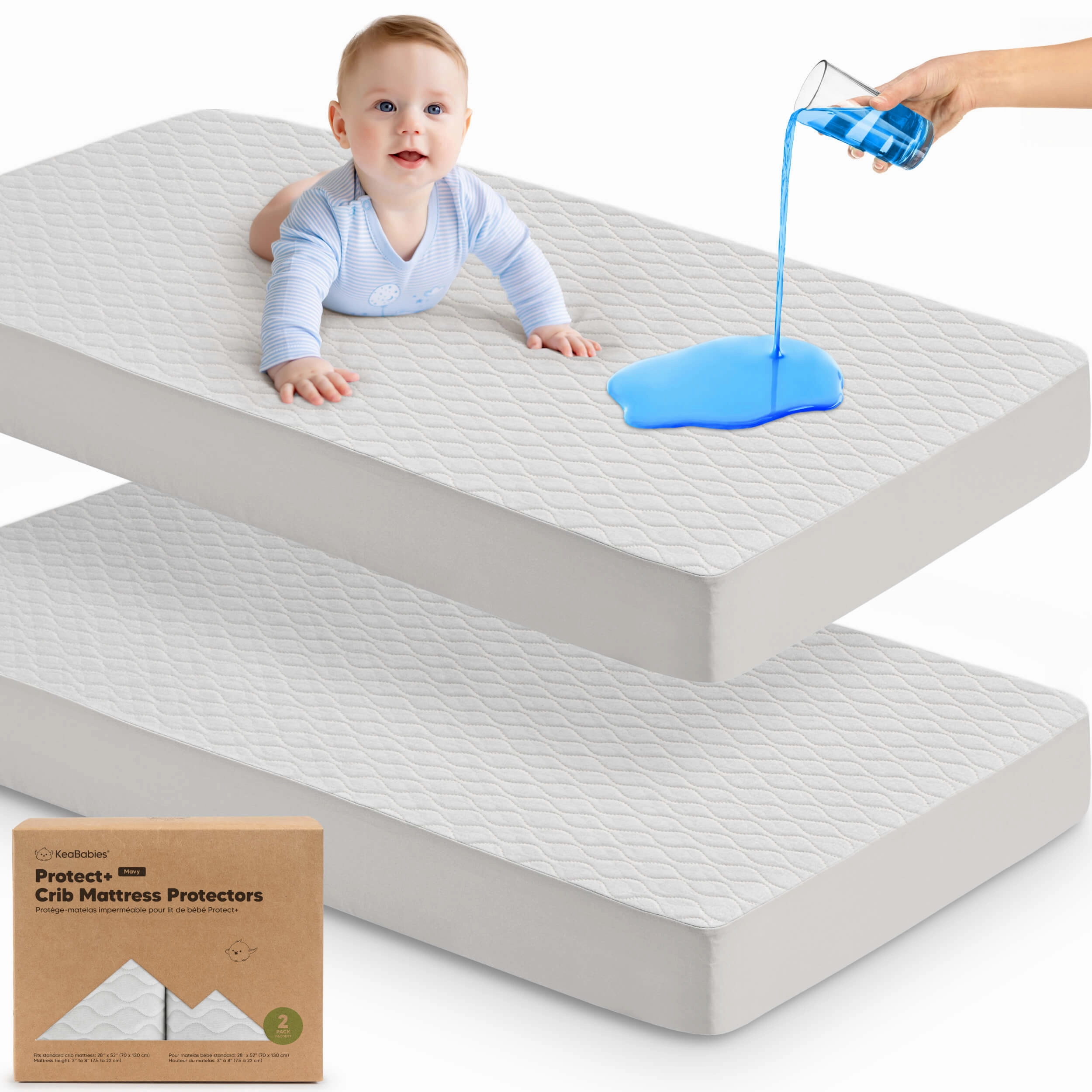 2-Pack Mavy Protect  Waterproof Crib Mattress Protector