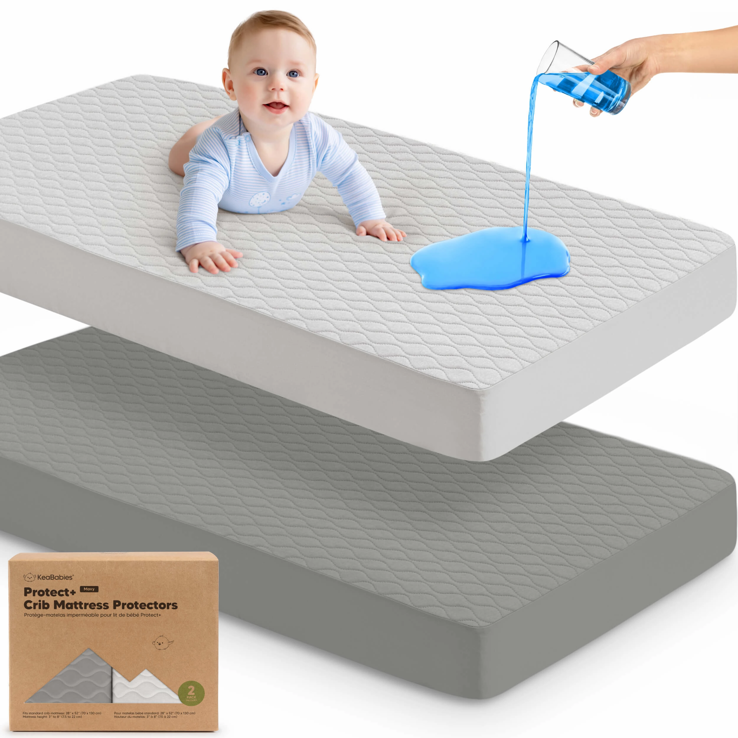 2-Pack Mavy Protect  Waterproof Crib Mattress Protector