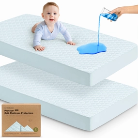 2-Pack Mavy Protect  Waterproof Crib Mattress Protector (Frost)