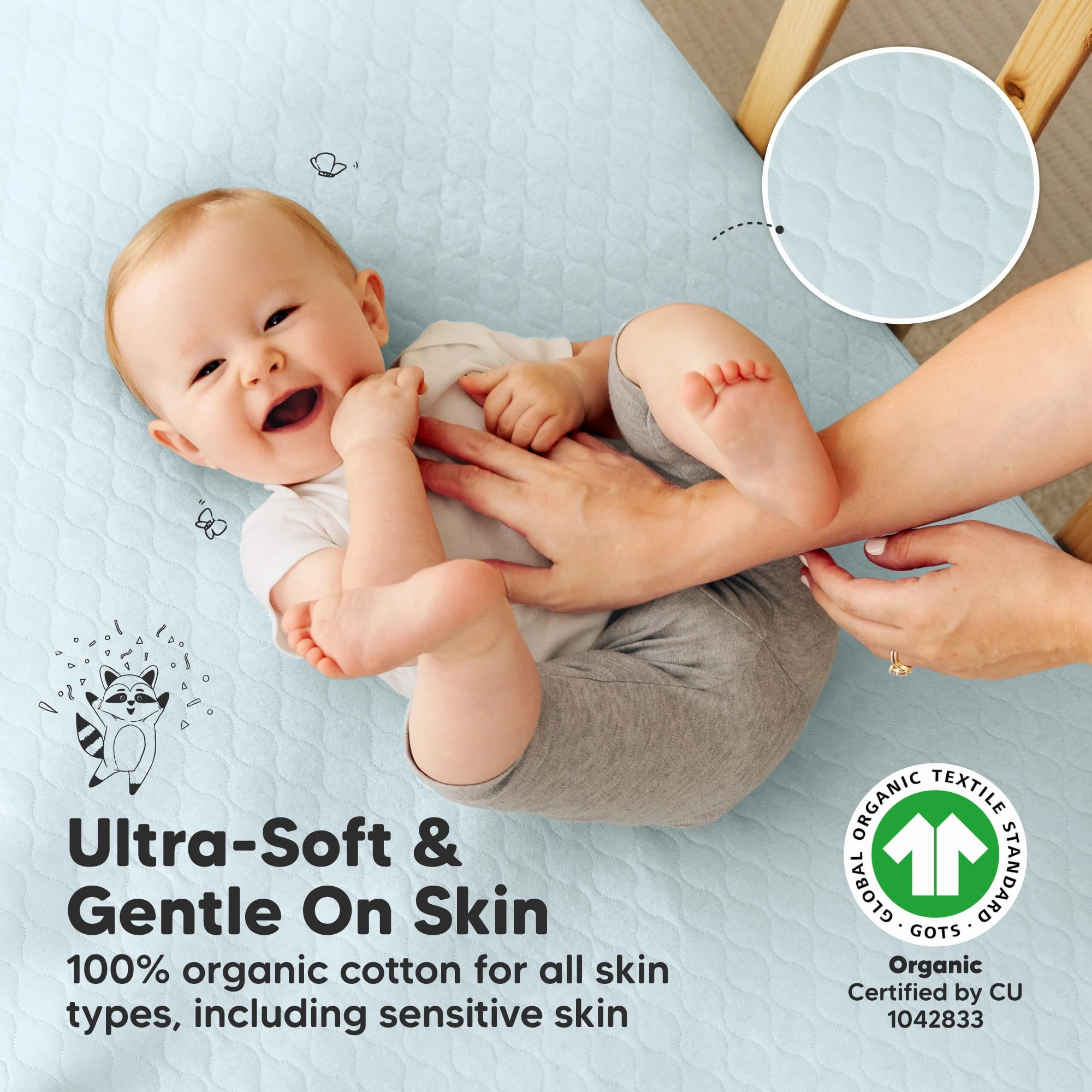 2-Pack Mavy Protect  Waterproof Crib Mattress Protector (Frost)