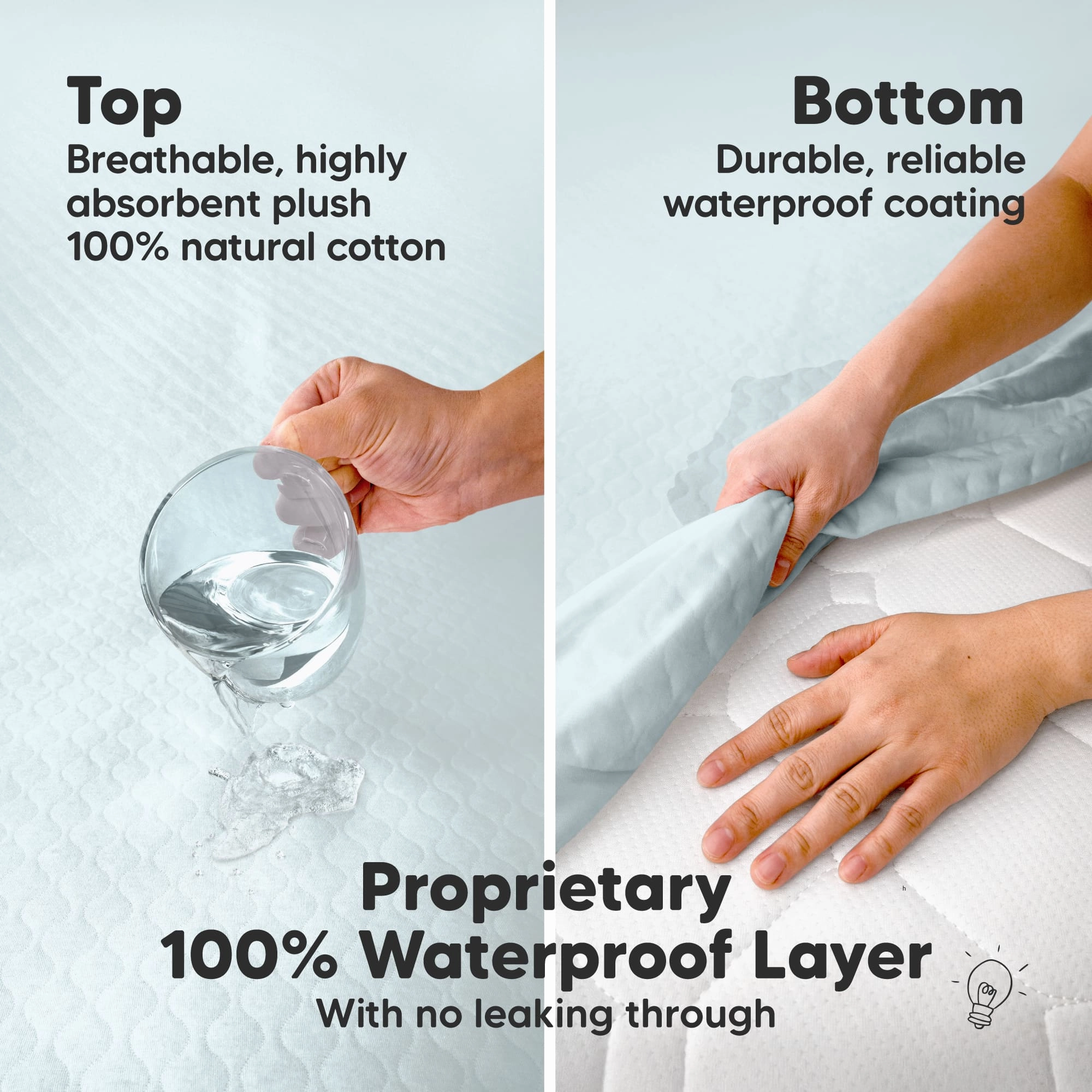 2-Pack Mavy Protect  Waterproof Crib Mattress Protector (Frost)