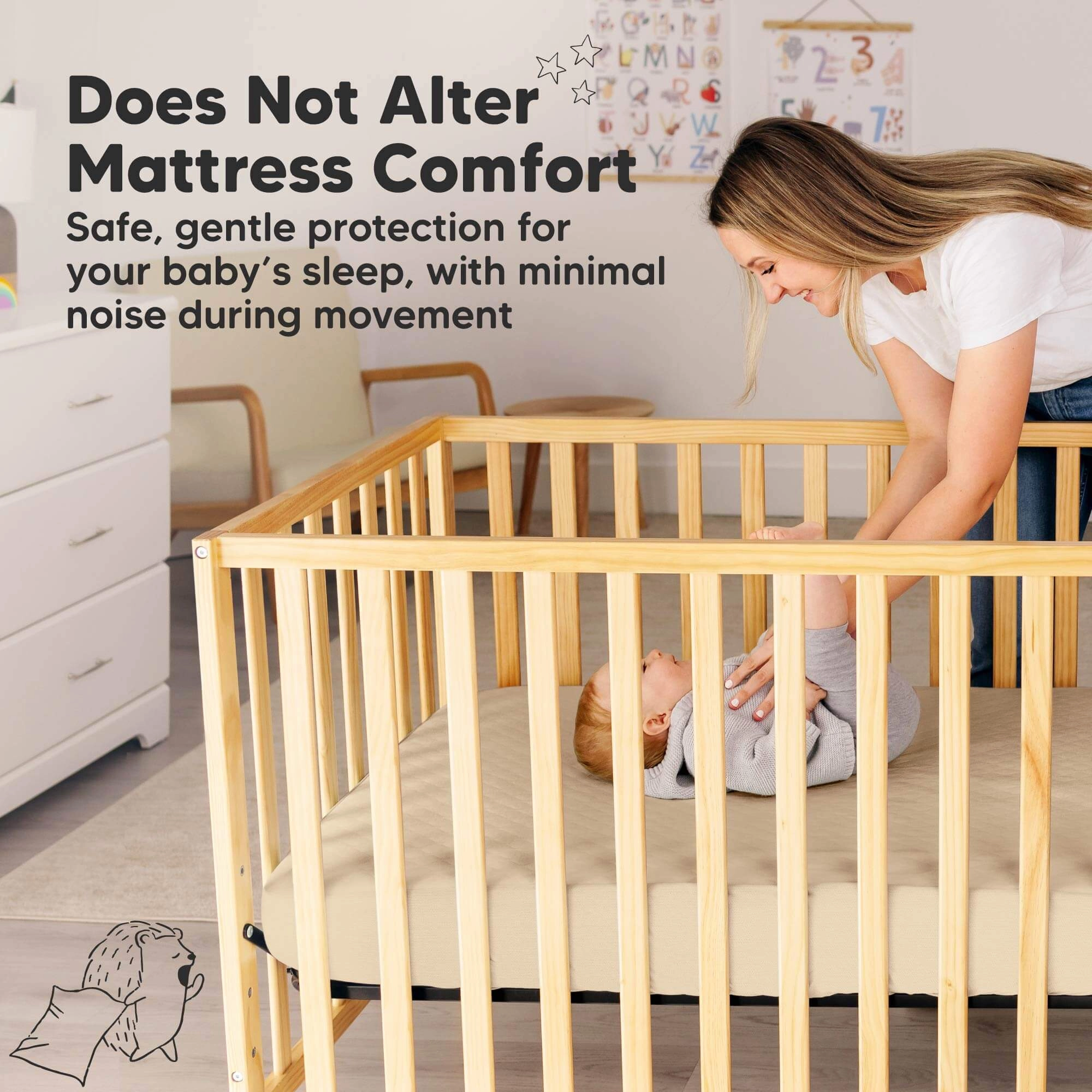 2-Pack Mavy Protect  Waterproof Crib Mattress Protector (Khaki)