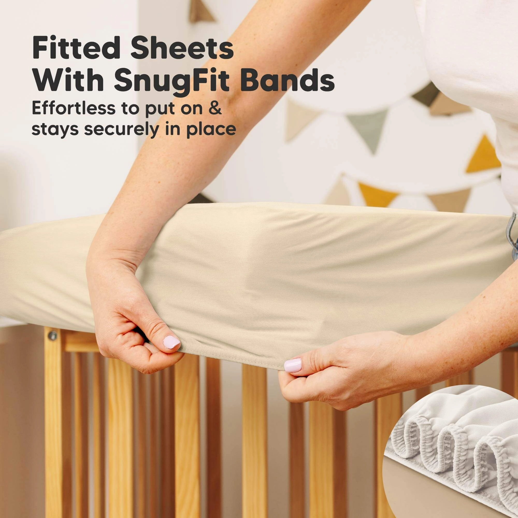 2-Pack Mavy Protect  Waterproof Crib Mattress Protector (Khaki)