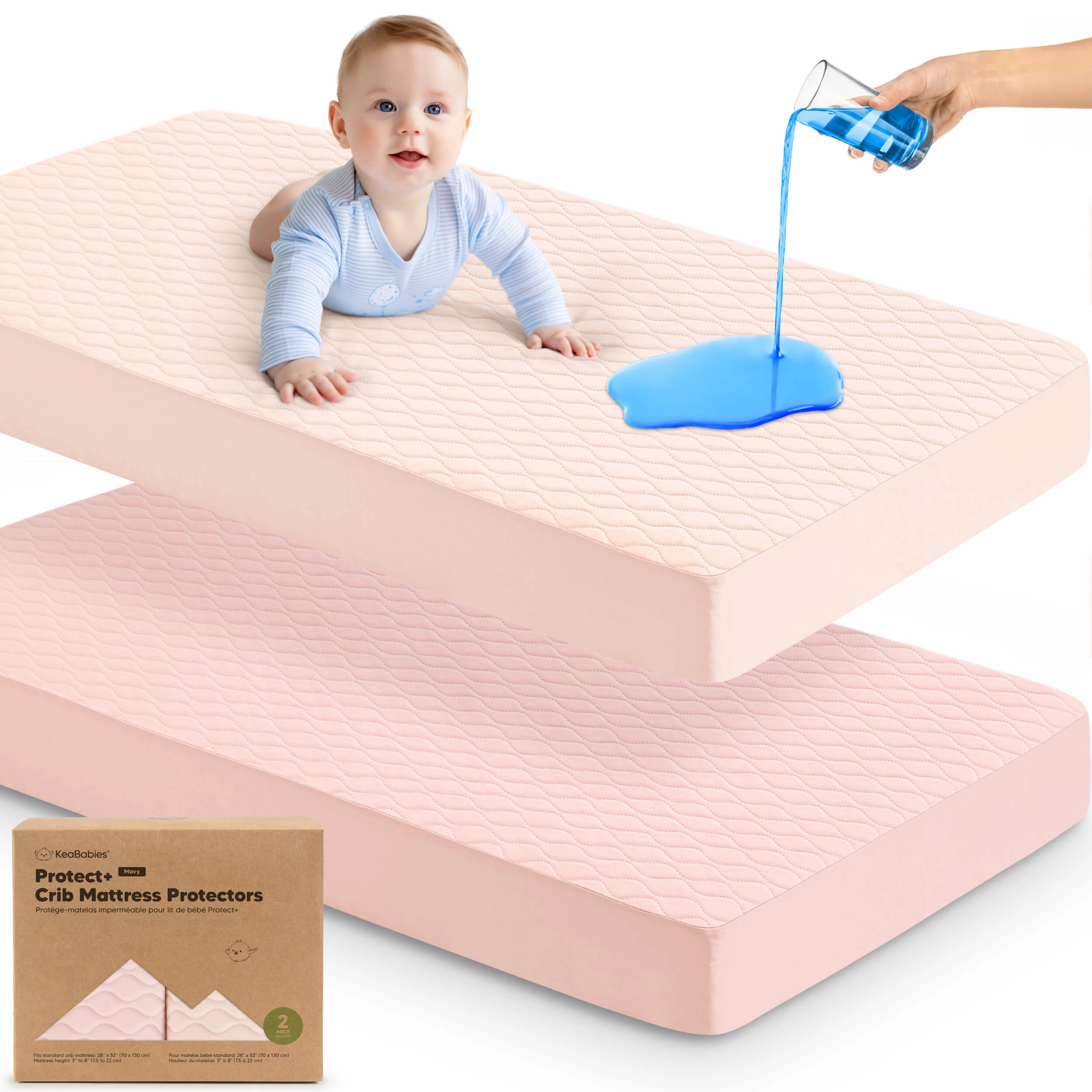 2-Pack Mavy Protect  Waterproof Crib Mattress Protector