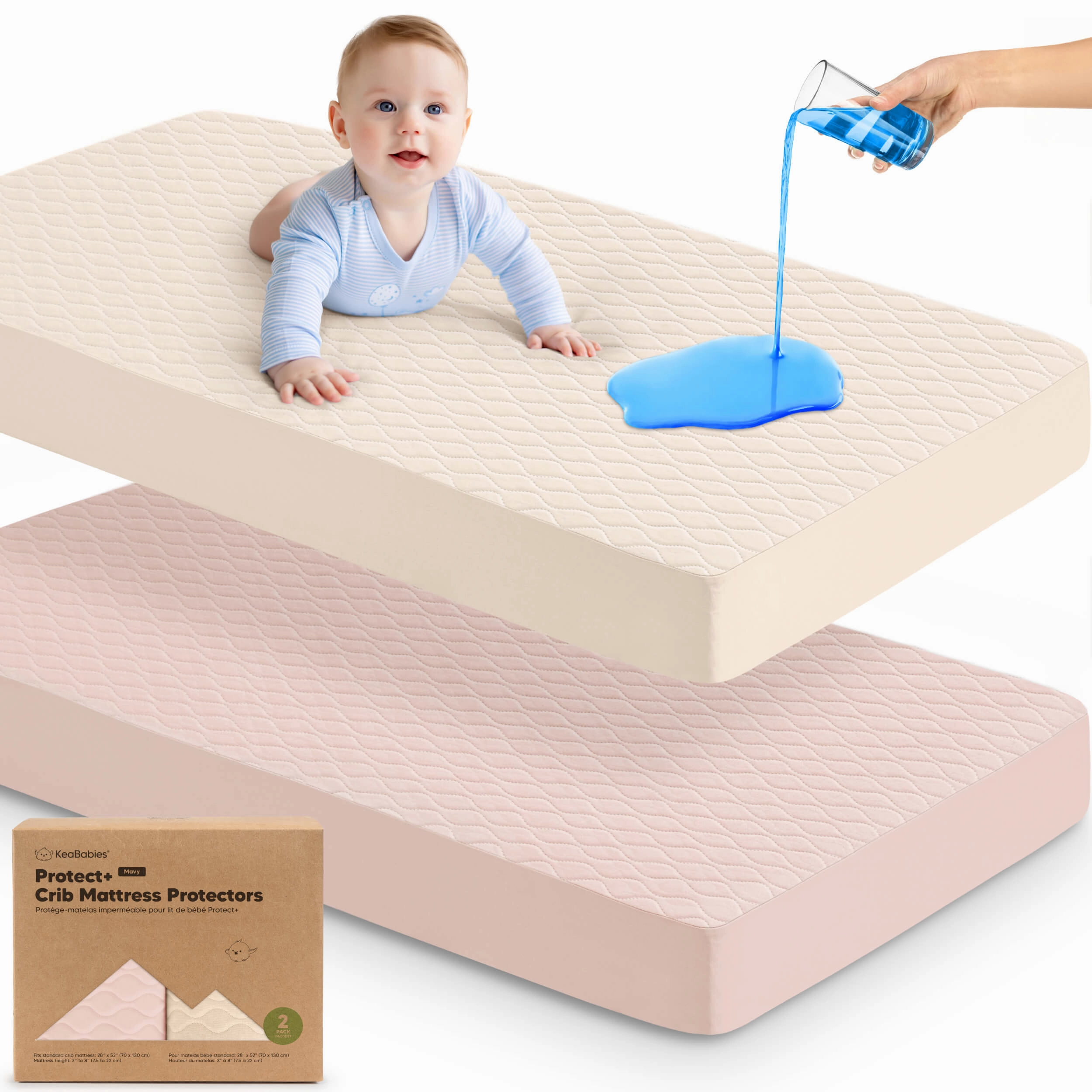2-Pack Mavy Protect  Waterproof Crib Mattress Protector