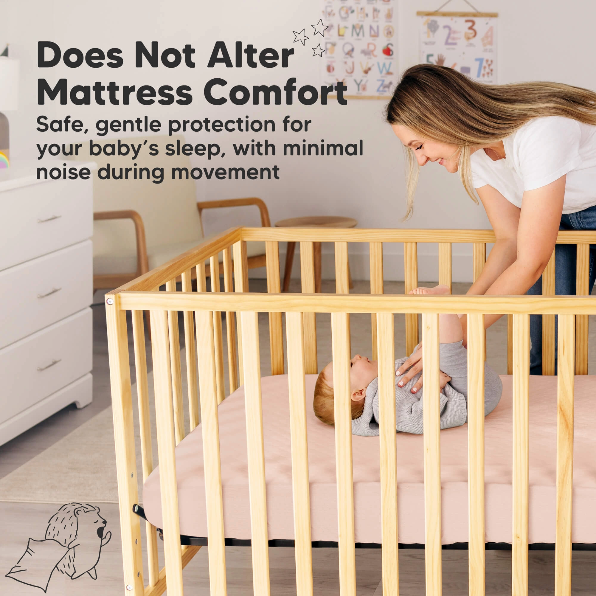 2-Pack Mavy Protect  Waterproof Crib Mattress Protector (Mist Rose)
