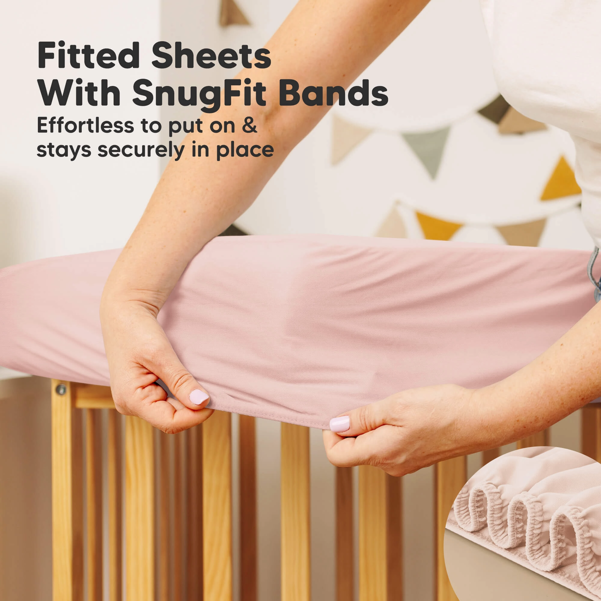 2-Pack Mavy Protect  Waterproof Crib Mattress Protector (Mist Rose)