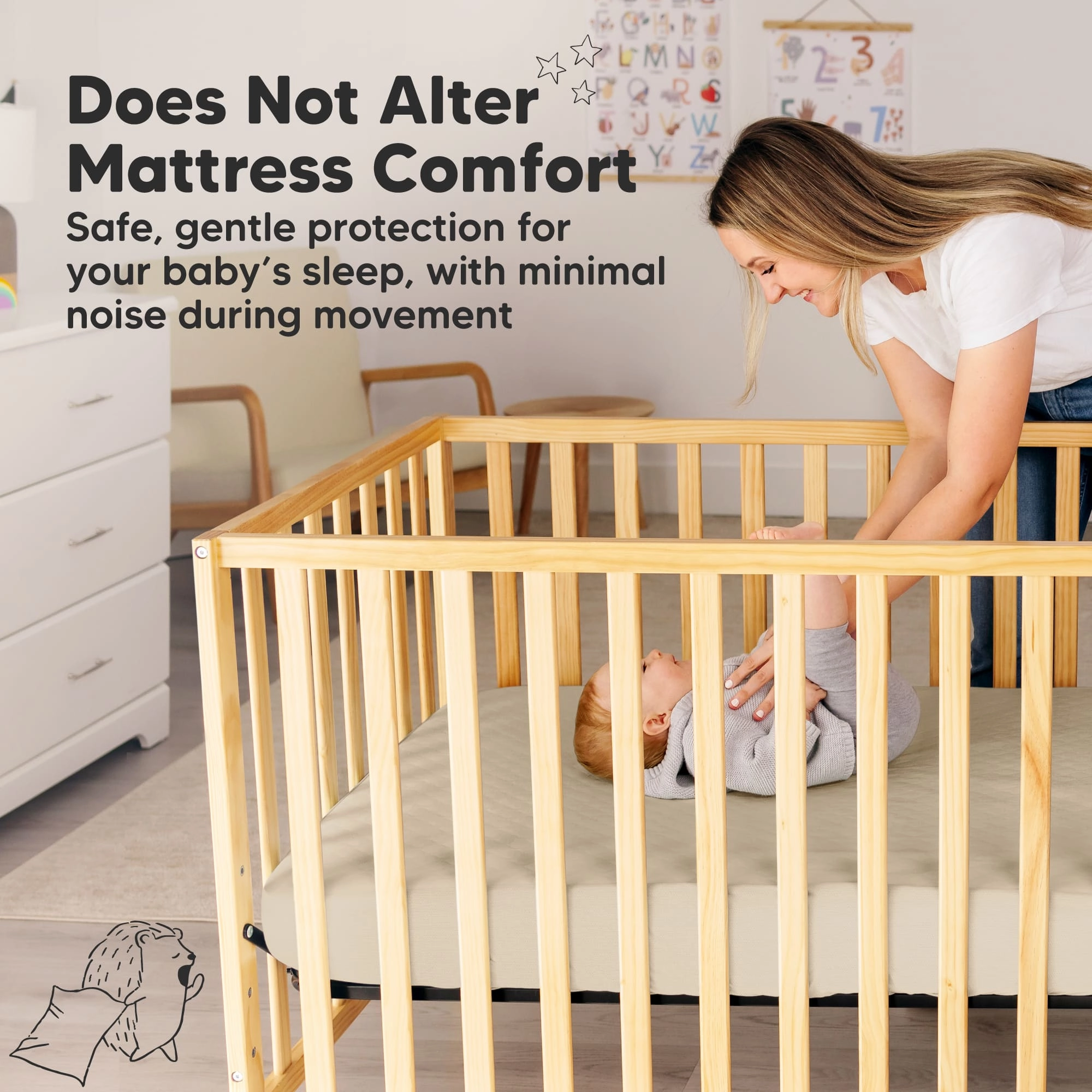 2-Pack Mavy Protect  Waterproof Crib Mattress Protector (Oat)