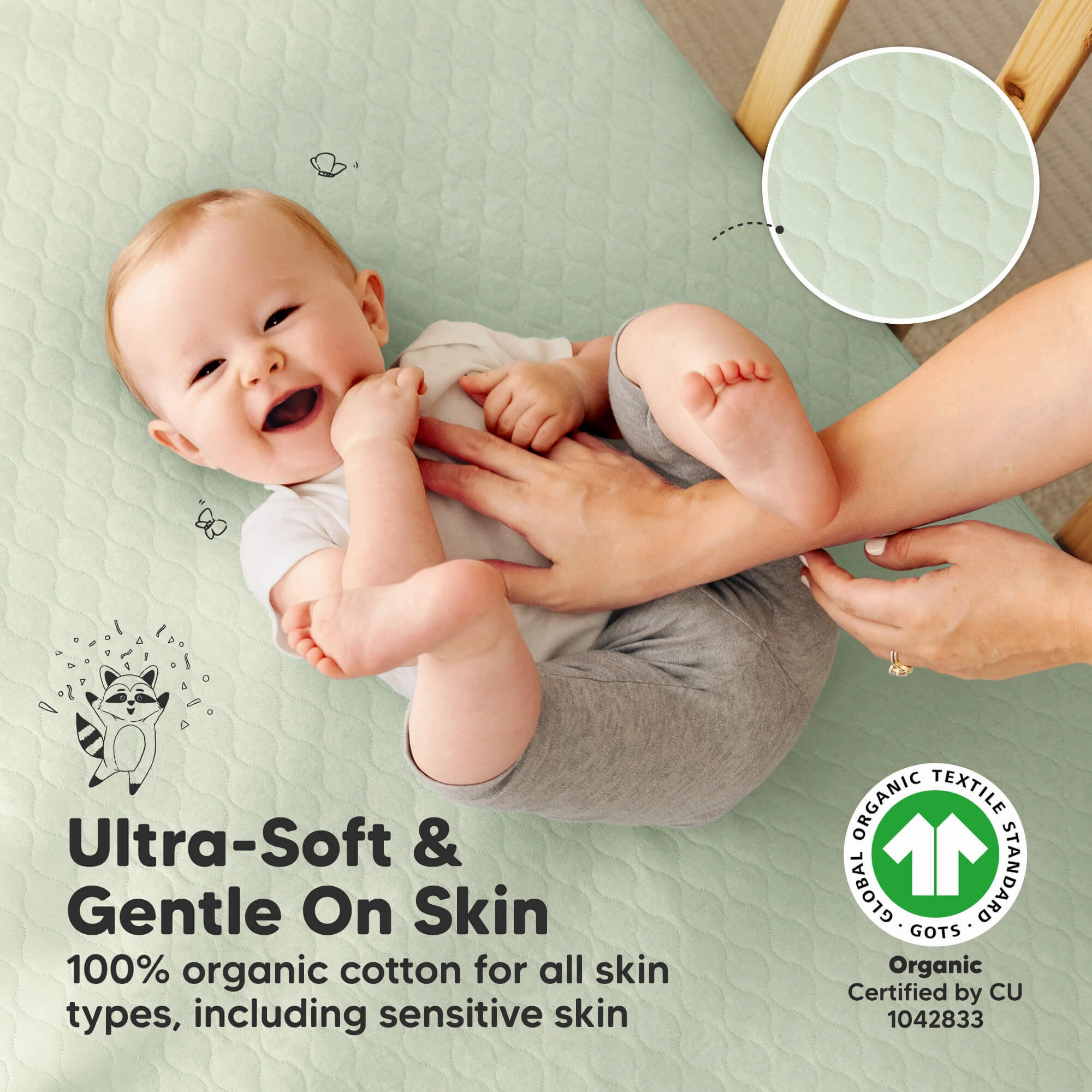 2-Pack Mavy Protect  Waterproof Crib Mattress Protector (Sage)