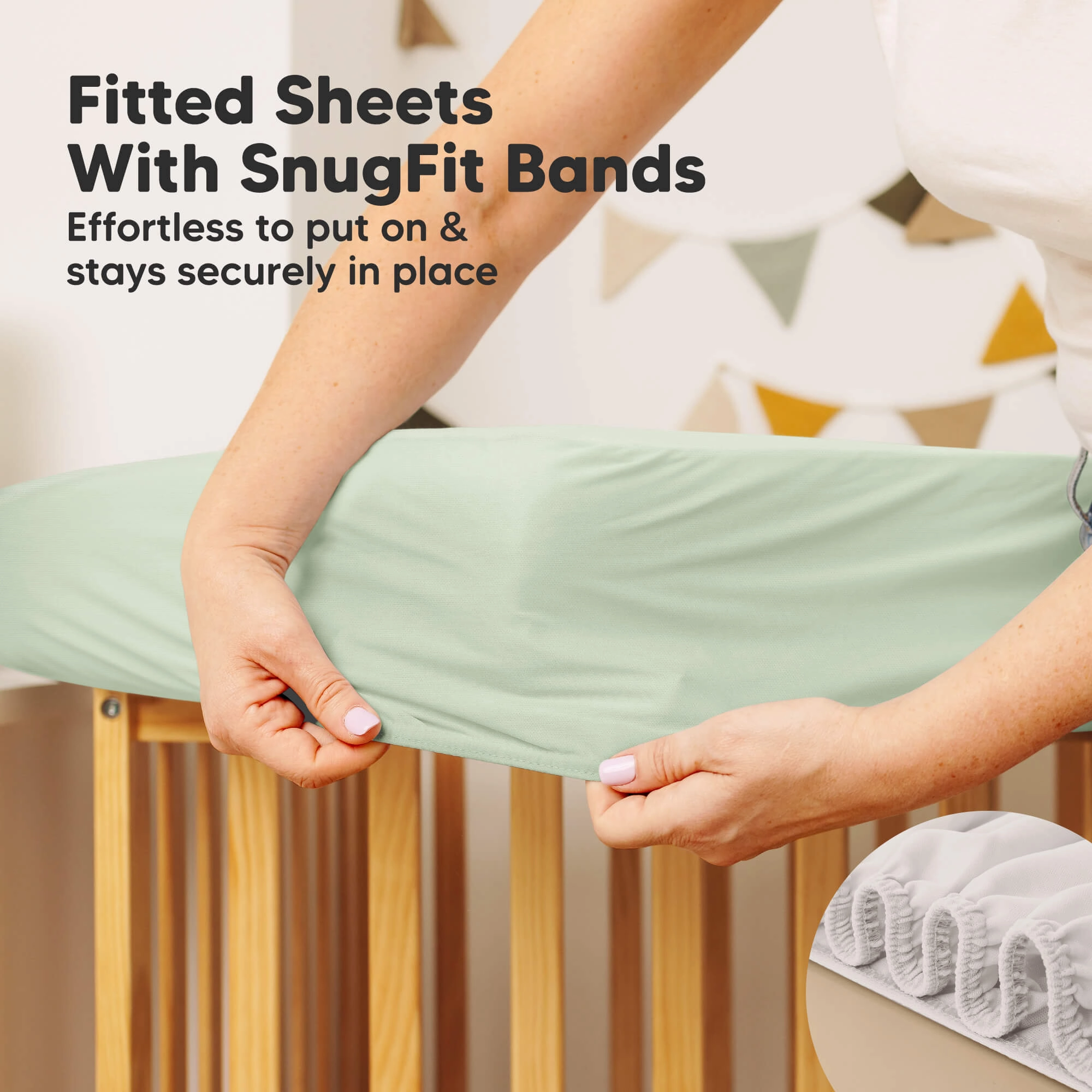 2-Pack Mavy Protect  Waterproof Crib Mattress Protector (Sage)
