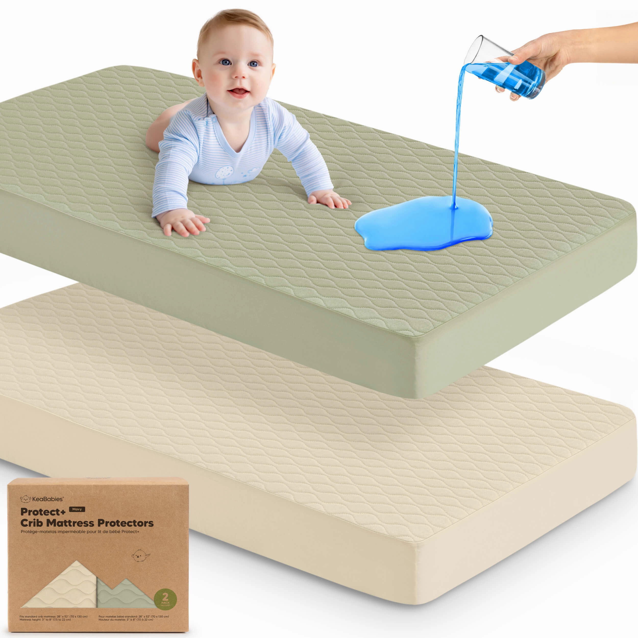 2-Pack Mavy Protect  Waterproof Crib Mattress Protector