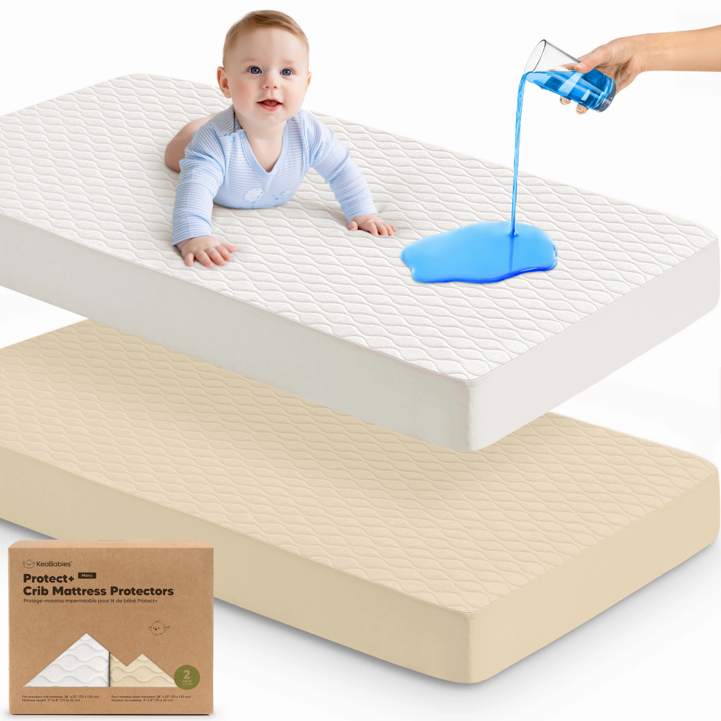 2-Pack Mavy Protect  Waterproof Crib Mattress Protector