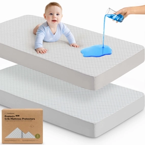 2-Pack Quin Protect  Waterproof Crib Mattress Protector (Pearl Gray)