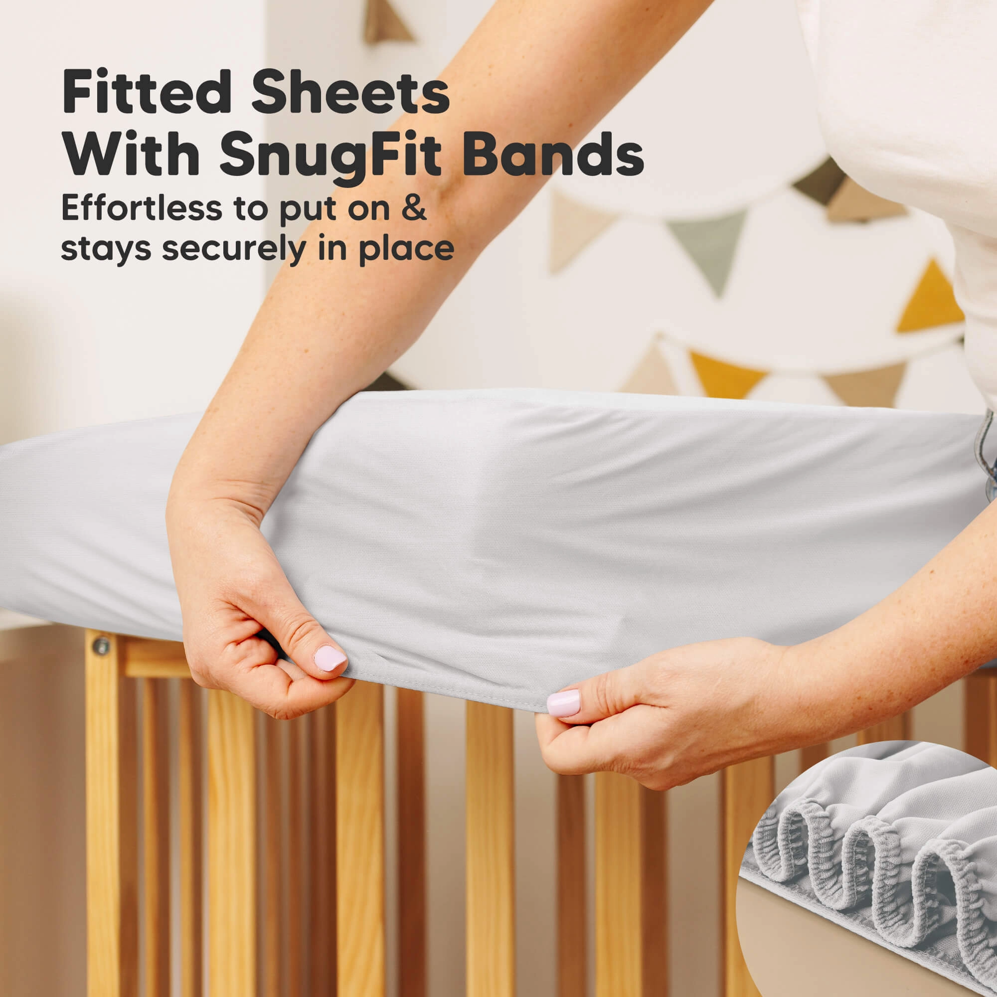 2-Pack Quin Protect  Waterproof Crib Mattress Protector (Pearl Gray)