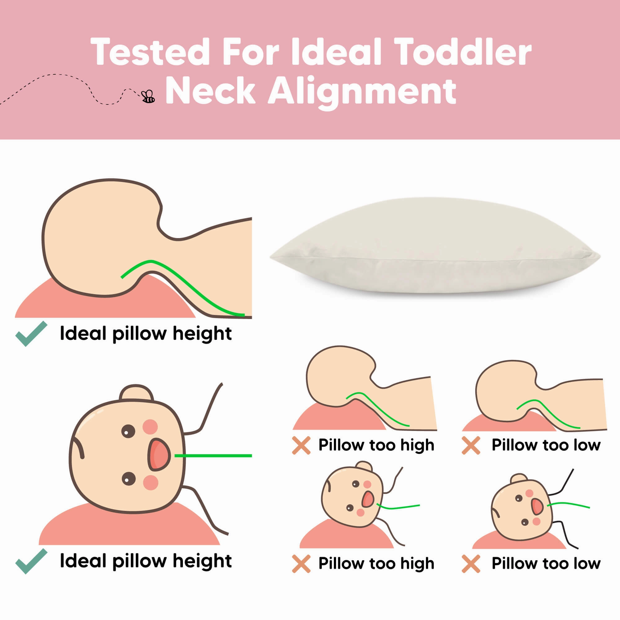 2-Pack Toddler Pillows (Clay)