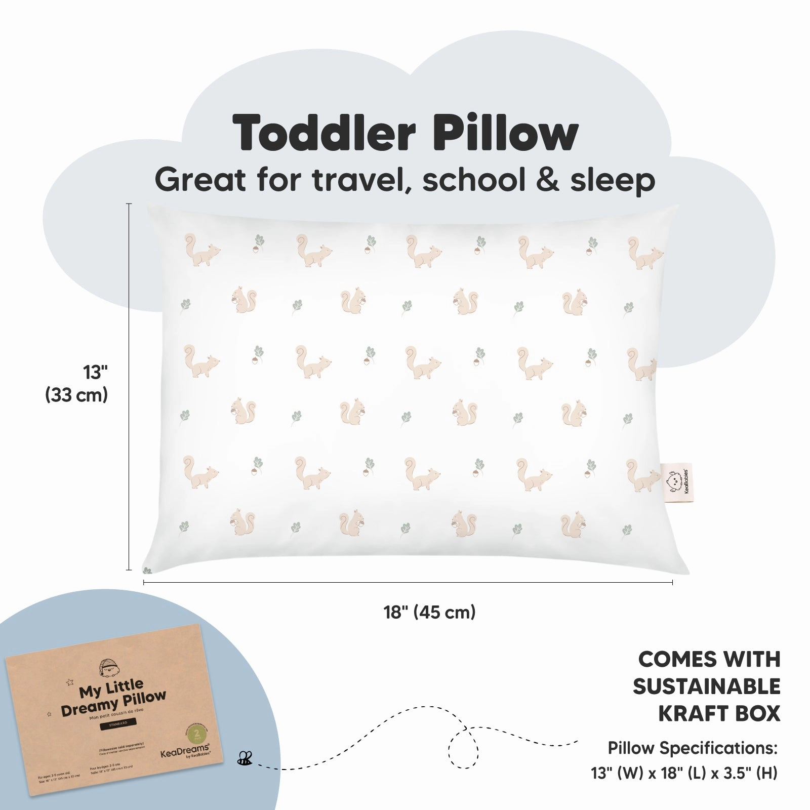 2-Pack Toddler Pillows (Nibbles/Bruce)