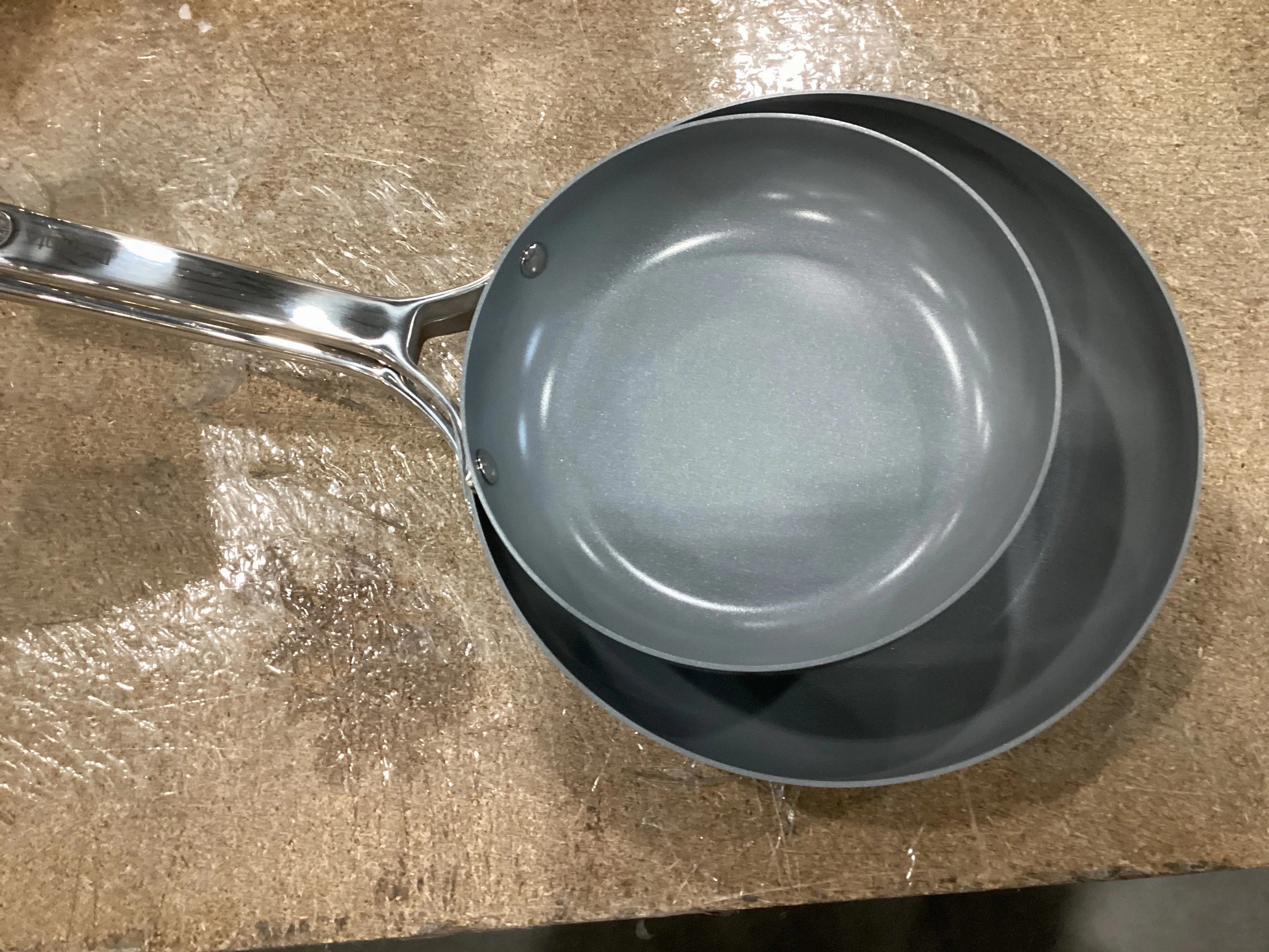 2pc Stainless Steel Ceramic Coated Nonstick Fry pan Set Dark Gray (See Description)