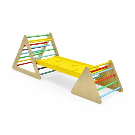3 in 1 Wooden Set of 2 Triangle Climber With Ramp for Slid