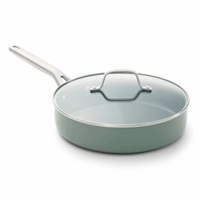 3qt  Nonctick Ceramic Saute with Lid Silver- Ash (See Description)