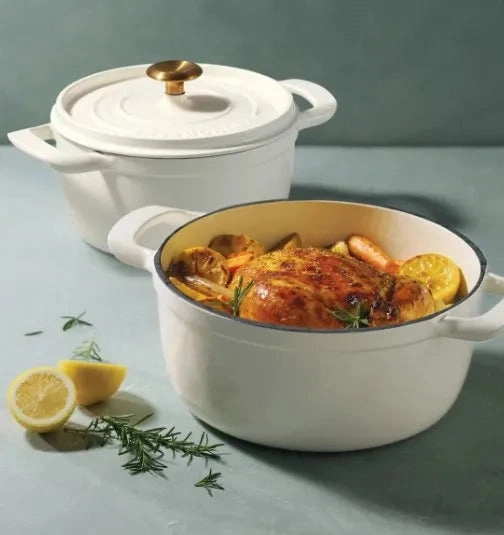 4-quart & 6-quart Enameled Cast Iron Round Dutch Oven, 2-pack