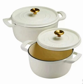 4-quart & 6-quart Enameled Cast Iron Round Dutch Oven, 2-pack