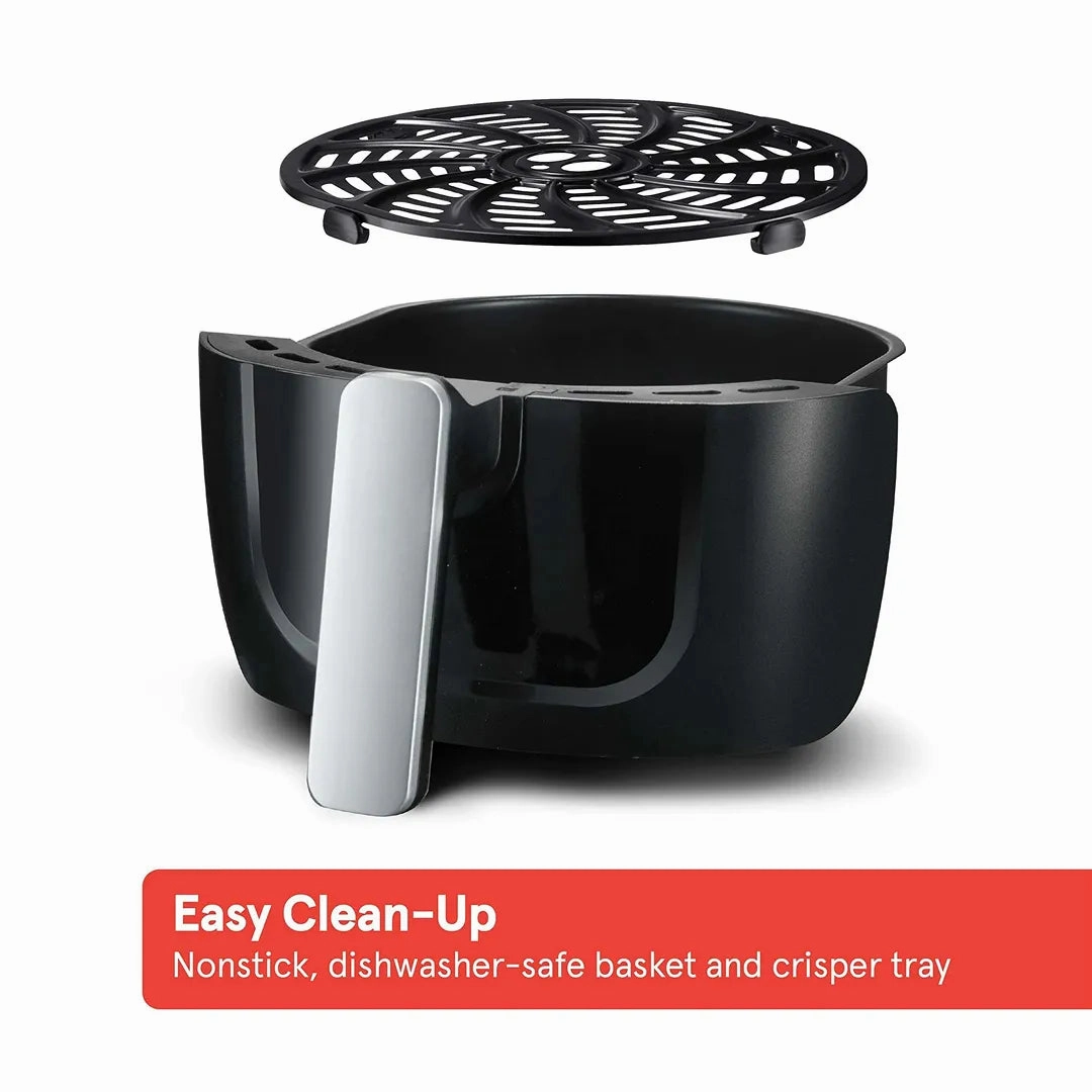 4-Quart Digital Air Fryer with Guided Cooking Easy Clean Black