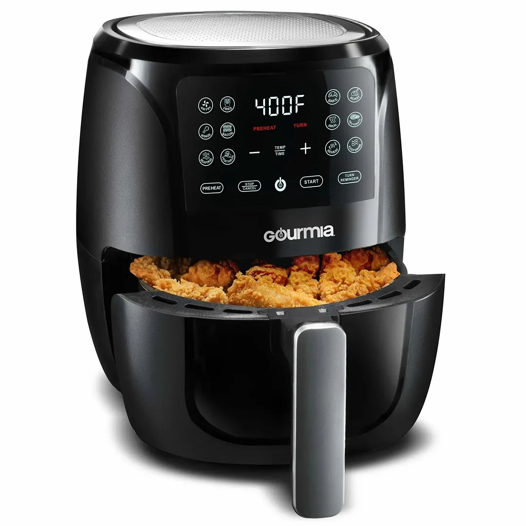 4-Quart Digital Air Fryer with Guided Cooking Easy Clean Black