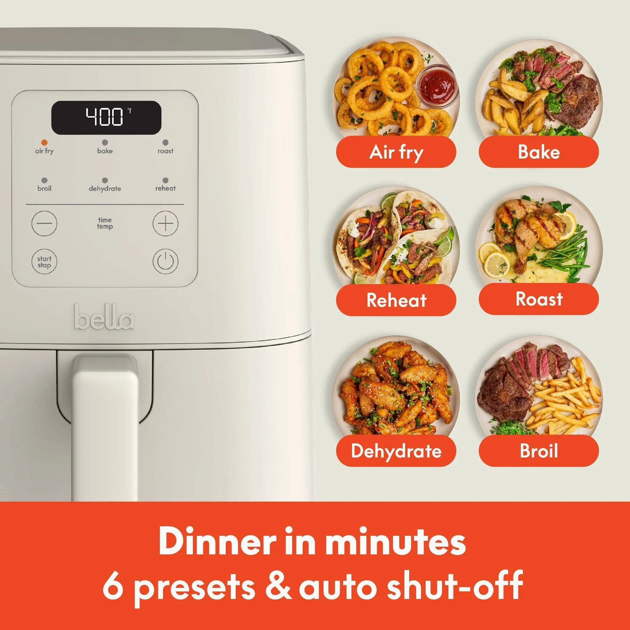 4qt Slim Air Fryer - Oatmilk (See Description)