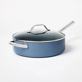 5qt Nonstick Ceramic Coated Aluminum Saute Pan Blue - ™™