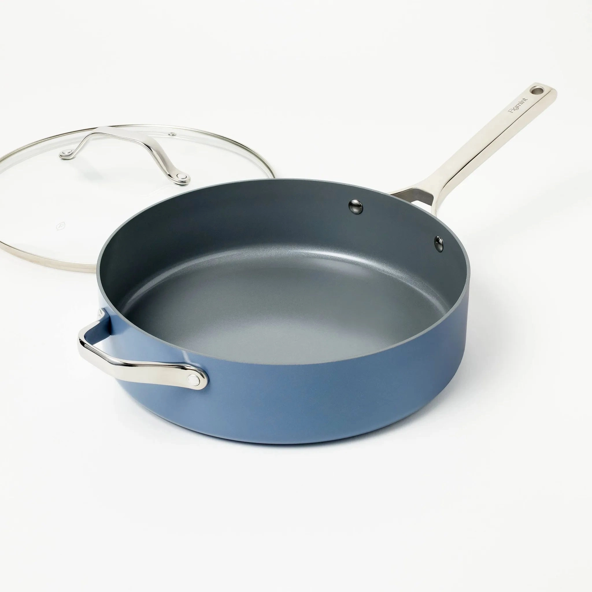 5qt Nonstick Ceramic Coated Aluminum Saute Pan Blue - ™™