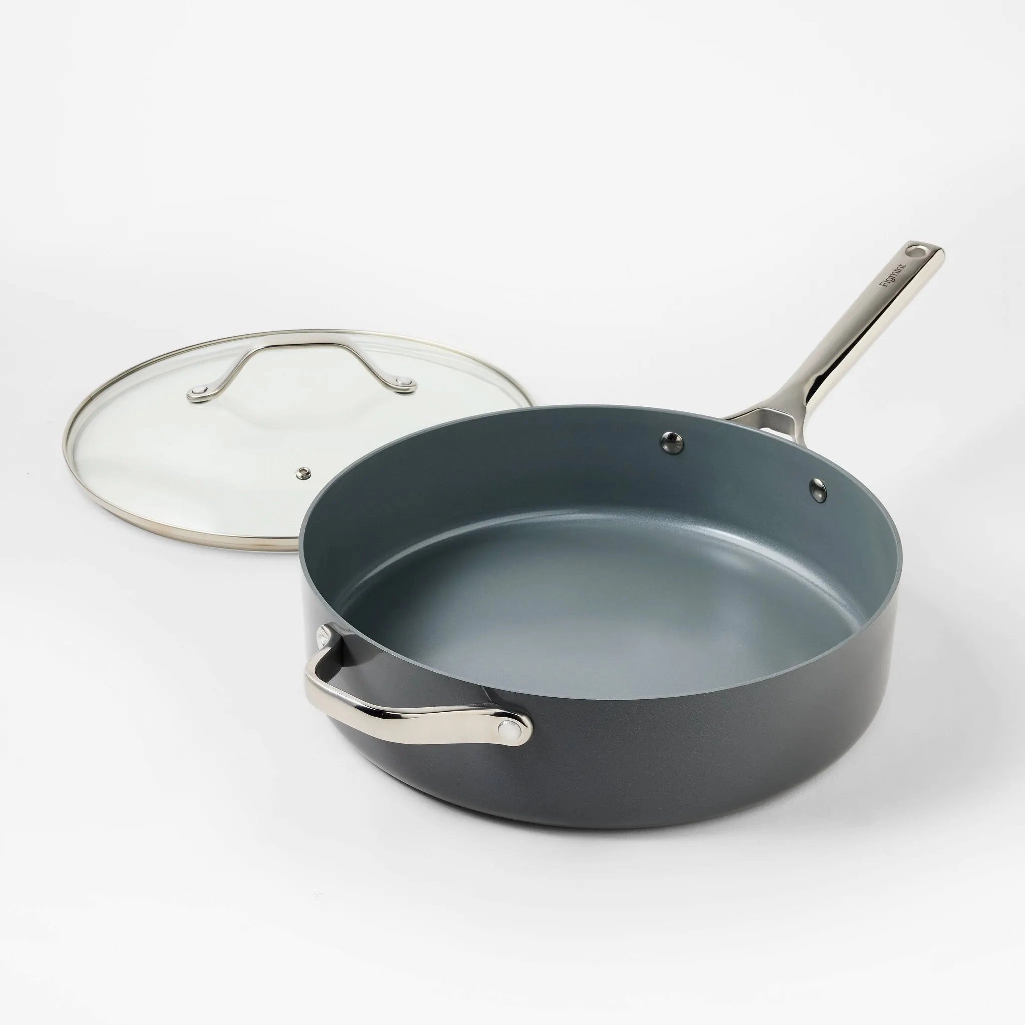 5qt Nonstick Ceramic Coated Aluminum Saute Pan Dark Gray - ™ (See Description)