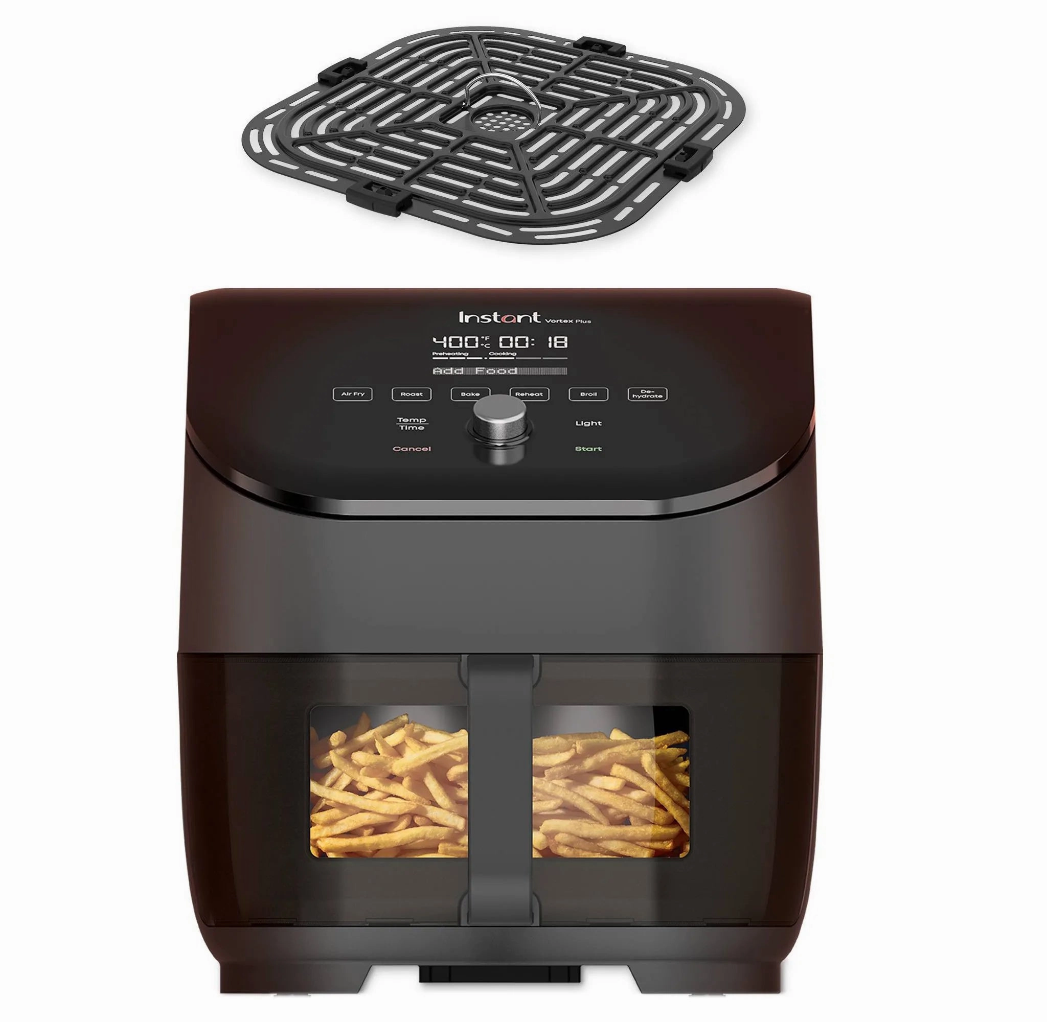 6qt Vortex Plus Air Fryer with Clear Cook - Black