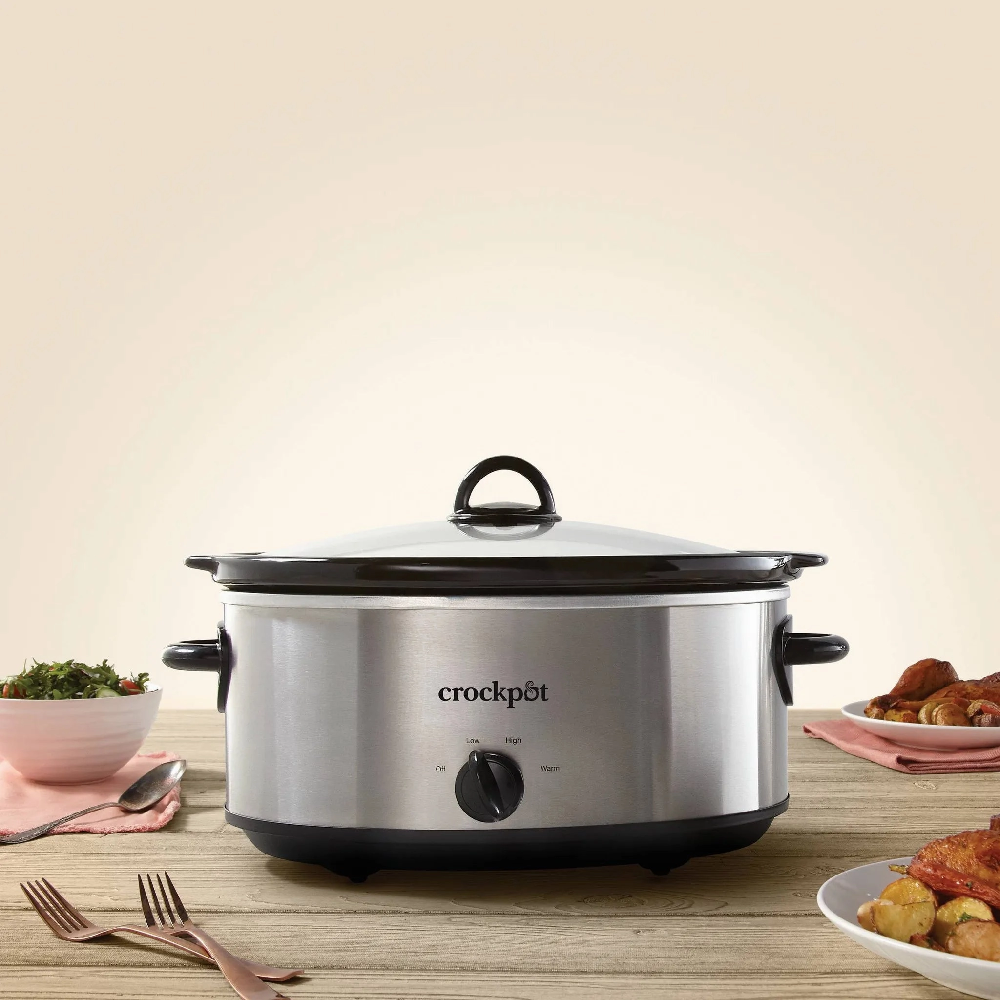 7qt Manual Slow Cooker - Stainless Steel