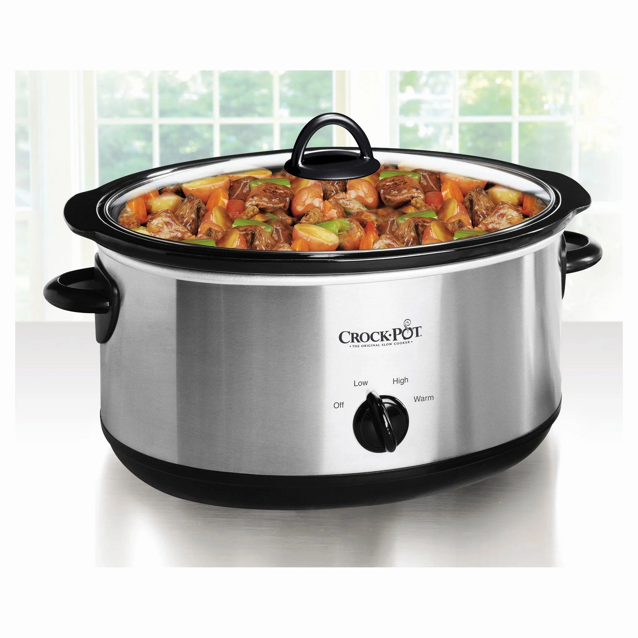 7qt Manual Slow Cooker - Stainless Steel