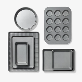 8pc Nonstick Bakeware Set- Gray (See Description)