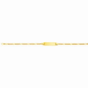 9ct Solid Yellow Gold Figaro 5:1 link with ID 16cm Bracelet