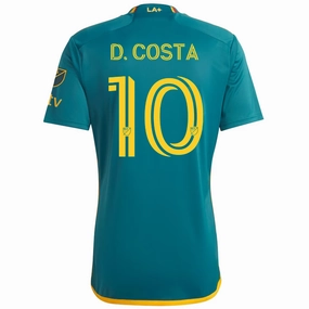 adidas LA Galaxy Douglas Costa Away Jersey w/ MLS   Apple TV Patches 23/24 (Green/Yellow)