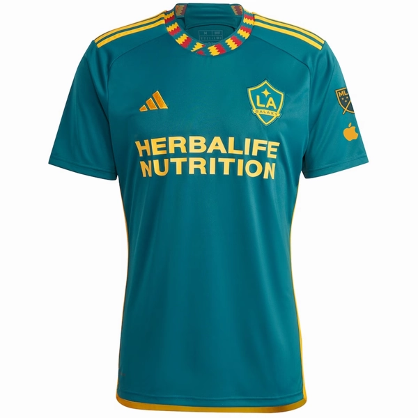 adidas LA Galaxy Douglas Costa Away Jersey w/ MLS   Apple TV Patches 23/24 (Green/Yellow)