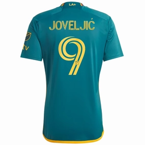 adidas LA Galaxy Joveljic Away Jersey w/ MLS   Apple TV Patches 23/24 (Green/Yellow)